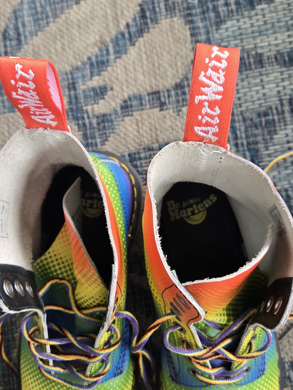 Dr. Martens Rainbow Gradient 8‑Eye Lace-Up Combat Boots - Picture 2 of 10